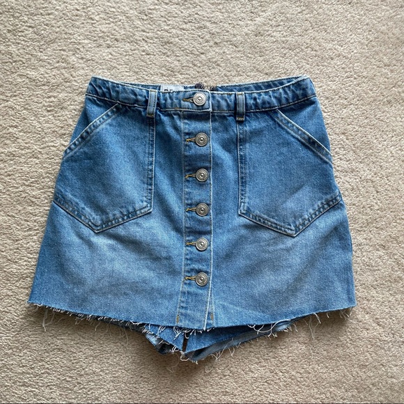 BDG DENIM BUTTON UP SKIRT / SKORT - Picture 2 of 16